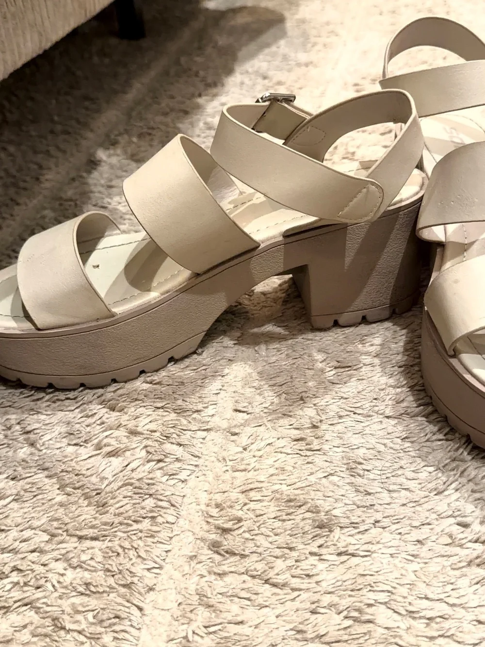 Soda Cream Platform Strappy Block Heel Sandals
